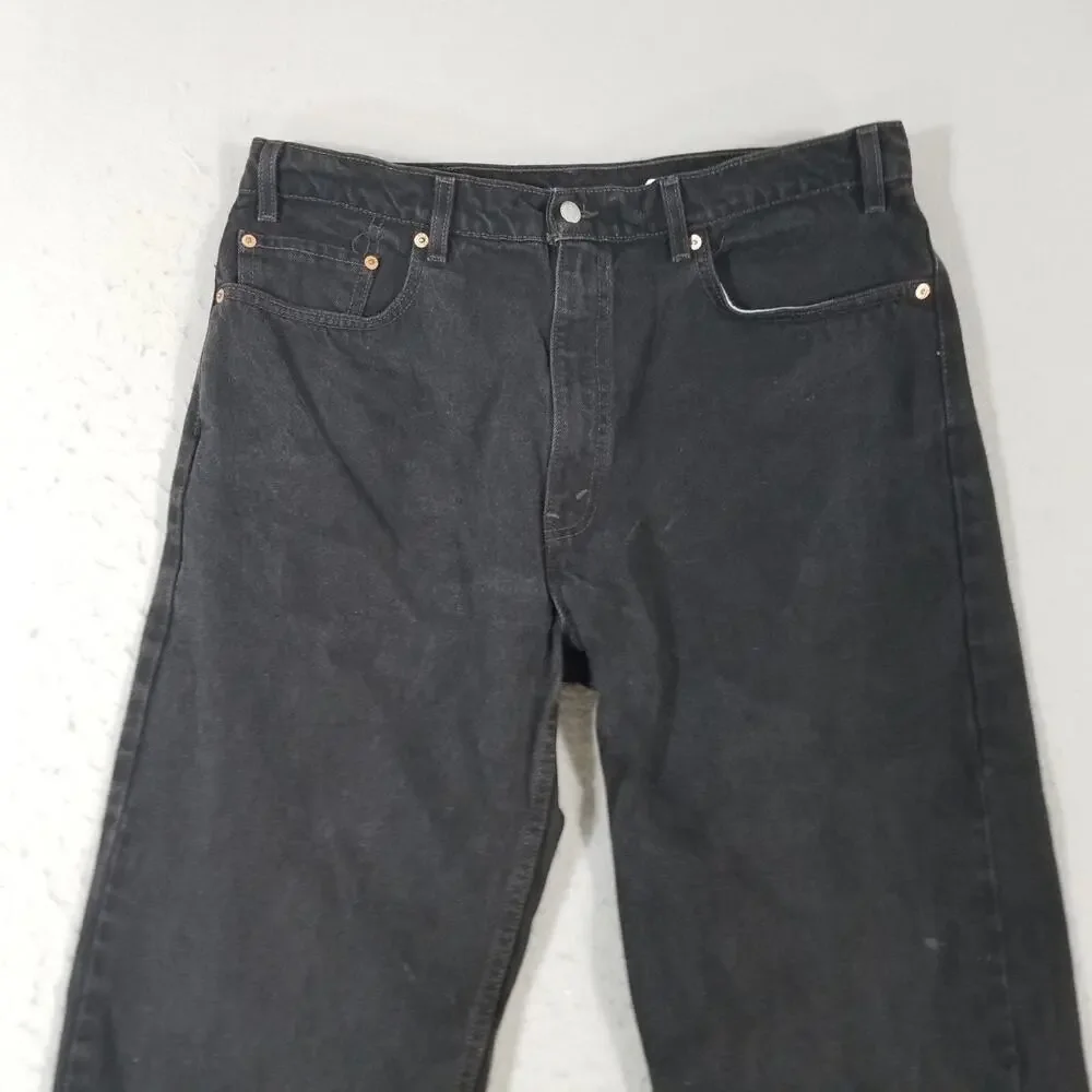Levi's 505 jeans‎ men's 38x34 regular fit straight black denim pants vintage USA